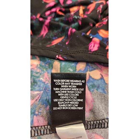 Torrid NWT Dress 3X Midi Sleeveless Stretch Floral Ruching Black Multicolor - Picture 10 of 10